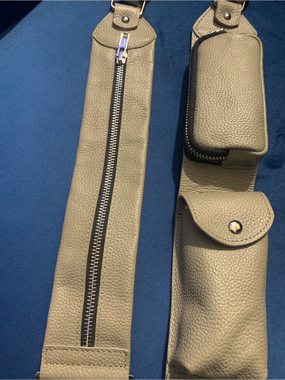 Bandolier Greige Billie Crossbody Utility Strap NWT-All Leather, Authentic!